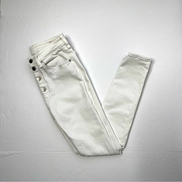Rag & Bone Nina High Rise Ankle Skinny 5 Button White Jeans Size 28 - Picture 11 of 11
